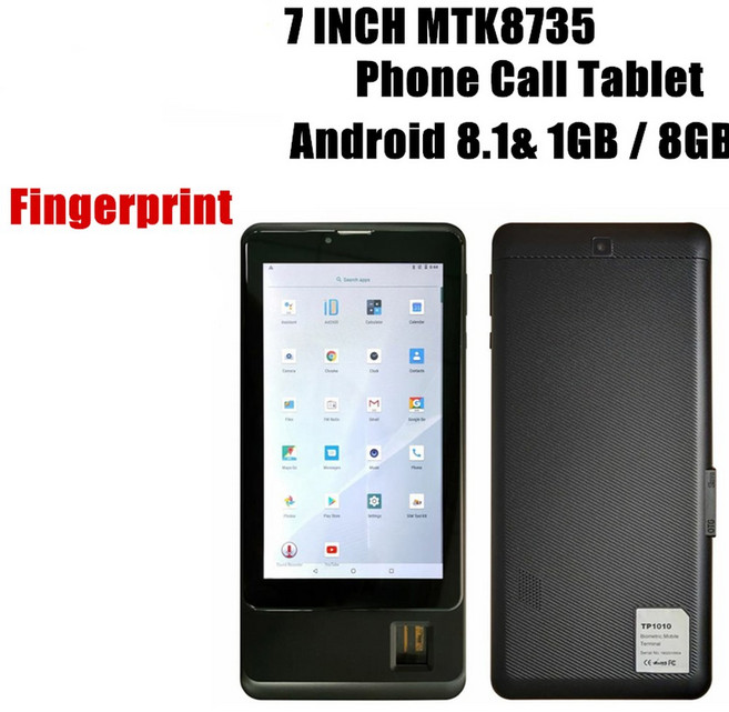 2026 플래시 MTK8735 가능 지문인식 SIM 1GB 8GB 슬롯 7인치 GSM 4000MAH 태블릿 안드로이드 스크린 전화 통화 듀얼 쿼드코어 IPS, Black, Add Sleeve case