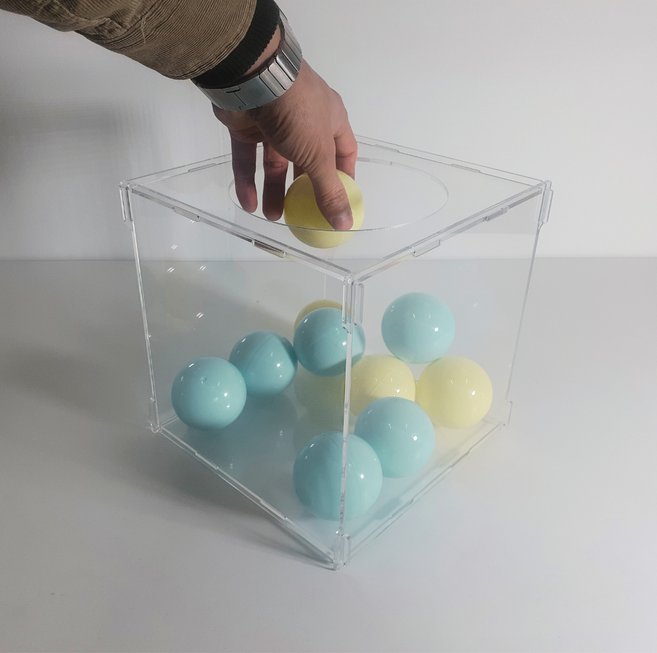 피앤씨 아크릴 응모함 200x200x200, 투명, 1개