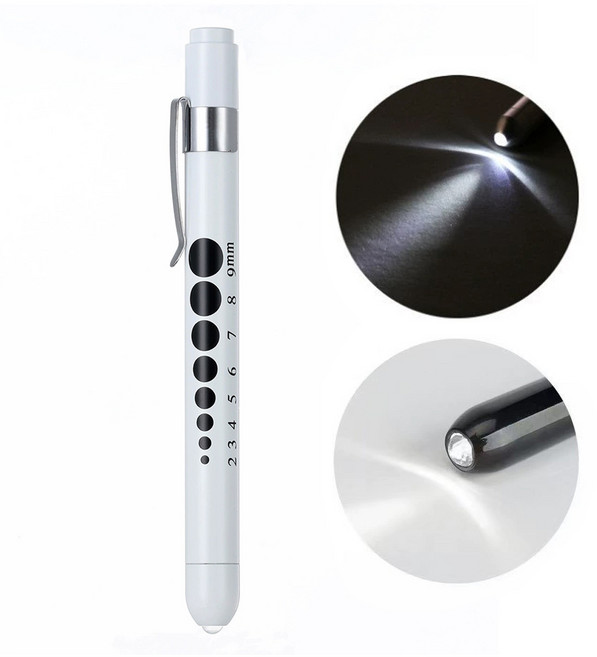 동공펜 LED 라이트펜 간호사 군인 군대 훈련소 불빛 후레쉬 볼펜 펜, 1개, 화이트