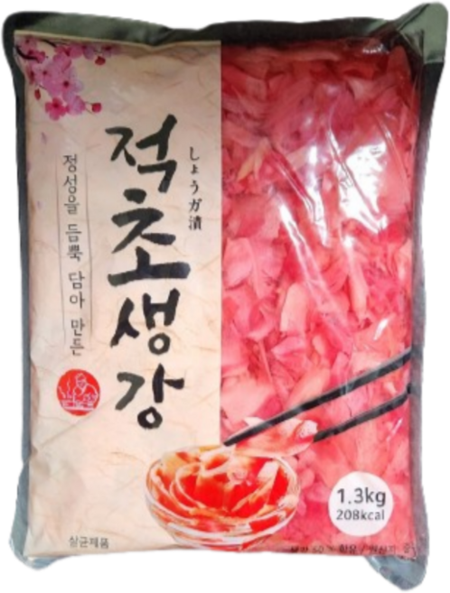 이엔 초생강 적색 슬라이스 장아찌, 1.3kg, 2개