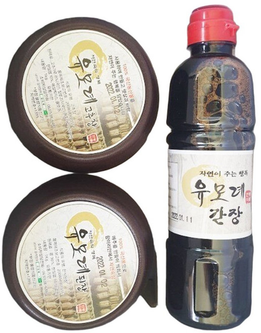 국산콩 유모례장류세트(된장1kg+고추장1kg+간장500ml), 1세트, 500ml, 1kg