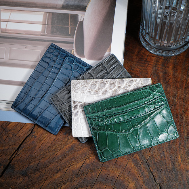 인피니토 하이엔드 이그조틱 악어가죽 슬림 카드지갑