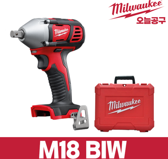 밀워키 M18 BIW-0C 충전임팩렌치 본체 1/2 케이스포함 M18 BIW-502C 베어툴, 1개