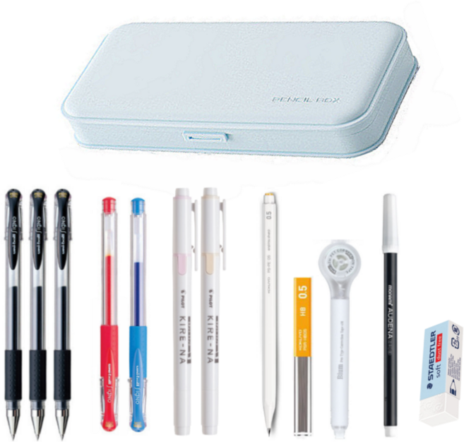 중고등학생 필기구 신학기 문구 선물세트, 1세트, 블루