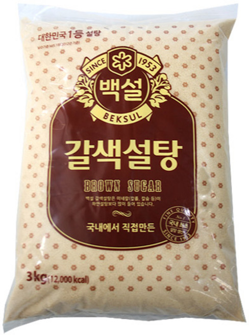 (무)백설 갈색설탕(실온 3Kg, 1개