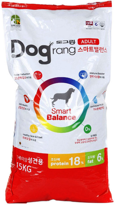 도그랑 스마트 밸런스 반려 애견사료 어덜트, 15kg, 1개