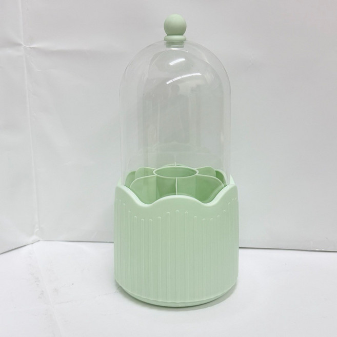 轉轉化妝刷筆筒 附透明防塵蓋 12cm x 25.5cm, 酪梨綠(遇缺隨機), 1個