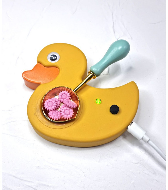 에이플렉스 실링왁스 스탬프 왁스 녹이기 오리 전기 용해기 스푼 받침대 세트, 1세트