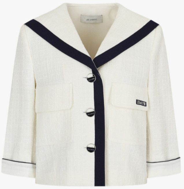 JJ JIGOTT 배색 칼라 트위드 재킷(GP4A0JKR81)_DJ