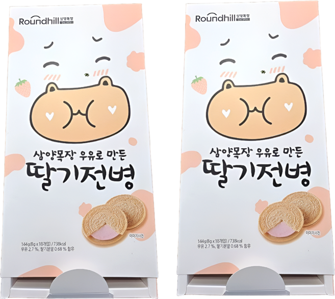 삼양식품 삼양목장 우유로 만든 전병 딸기전병, 144g, 2박스