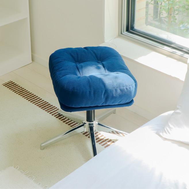 상도가구 르뮤즈 스툴 의자 1인용 풋스툴 발받침, 1개, 네이비