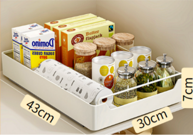 윤코 주방 레일 슬라이딩 선반, 화이트, 1개