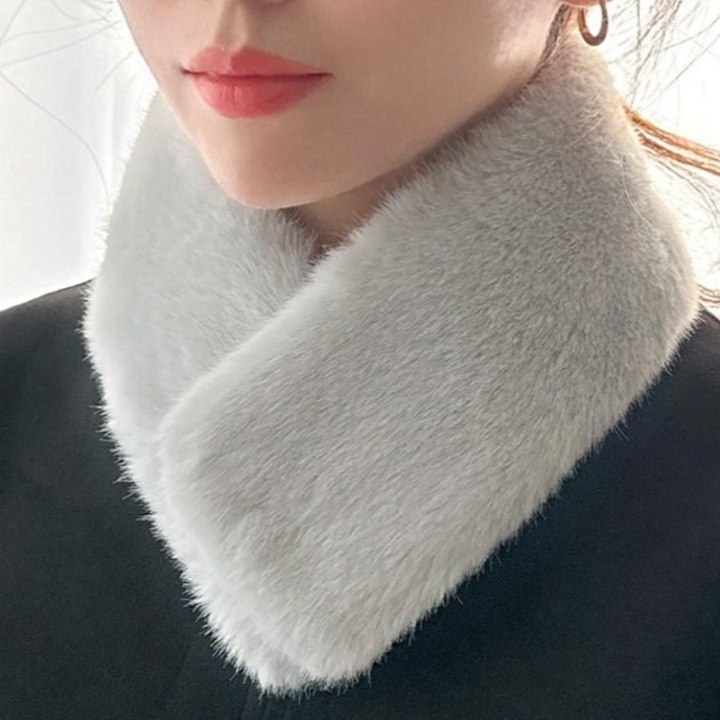 베리룸 여성 쁘띠 목도리 페이크 밍크