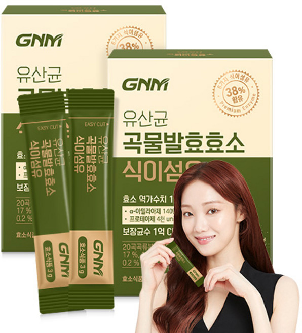 GNM 유산균 곡물발효효소 식이섬유 / 아밀라아제 프로테아제 프로바이오틱스, 90g, 2개