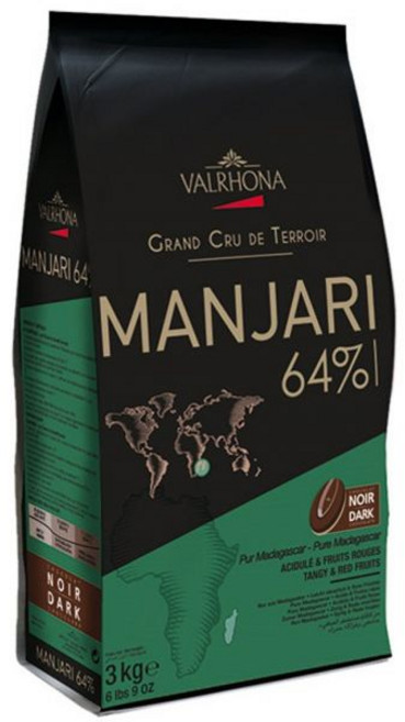 다양 종합 초콜릿 캔디 선물용 식 발로나 다크 64% 카카오 만자리 그랜드 크루 6파운드 9온스 페이브 백, 1개