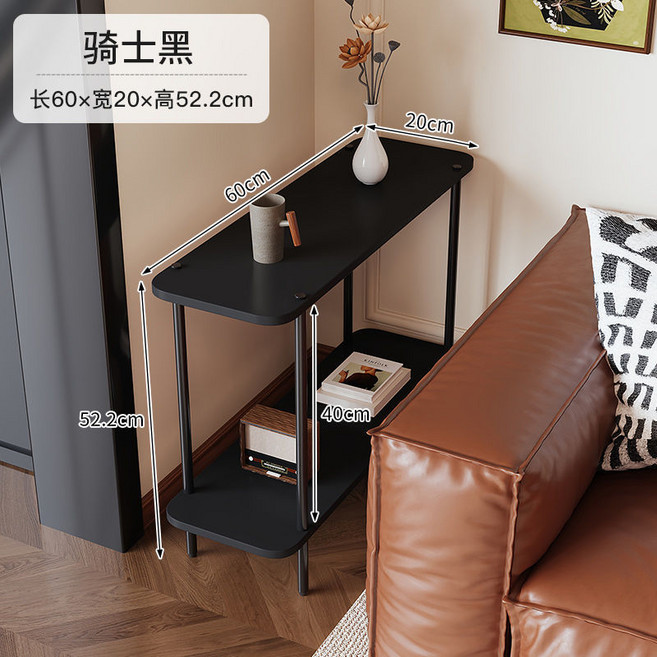 雙層玻璃茶几 簡約沙發邊桌 長60cm, 白色, 雙層板無玻璃, 40長度