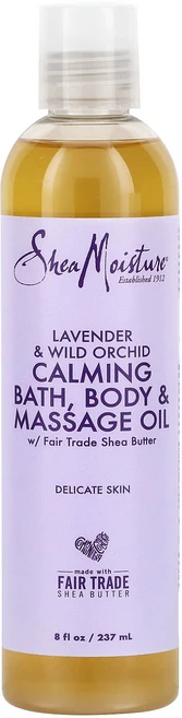 SheaMoisture 진정 목욕 바디 & 마사지 오일 민감한 피부 라벤더 및 야생 난초 237ml(8fl oz), SheaMoisture진정목욕바디마사지오일민감한피부라벤, 1개, 237ml - 쿠팡