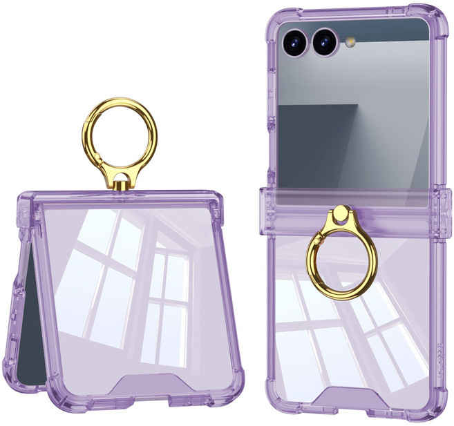 엘디엑크스 투명 핑거링 힌지보호 휴대폰 케이스