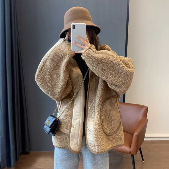 로렌미 루키 양털 후드 버튼 자켓 S250908FW-8