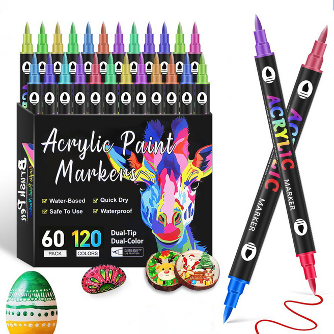 시스슈 아트 트윈마카펜 아크릴 페인트 마카펜 세트, 1세트, 120색