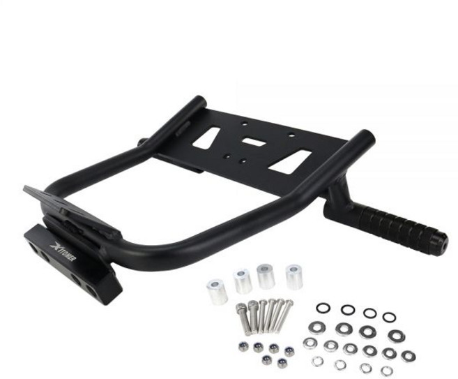 혼다 호환 그롬 125 2022 2023 2024 2025 오토바이 서브케이지 스크래치 바 포함 리어 풋레스트 스턴트 & 12시 방향, Black