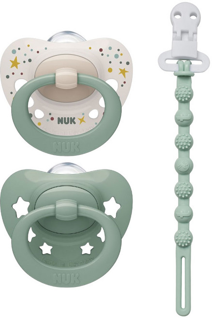 누크 시그니처 쪽쪽이 X 토트랩 쪽쪽이 홀더 SET, 1세트, 그린+오팔블루, S1 (0~6개월)