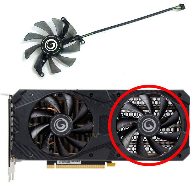 Galaxy Geforce RTX3050 3060 3060ti 그래픽 카드 교체 팬용 새 85MM 4PIN FY09015M12LPA RTX3050 3060 GPU, 1 FAN 2
