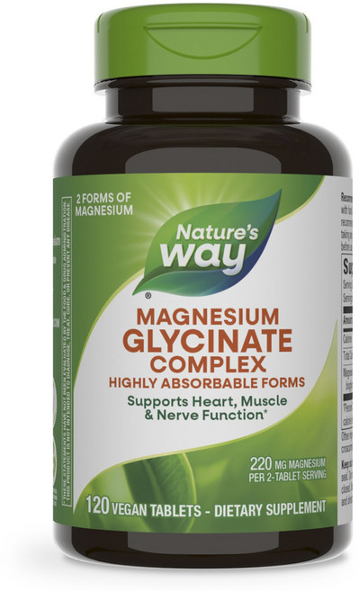 Nature's Way 然萃維 甘胺酸鎂素食複合錠, 1罐, 120錠