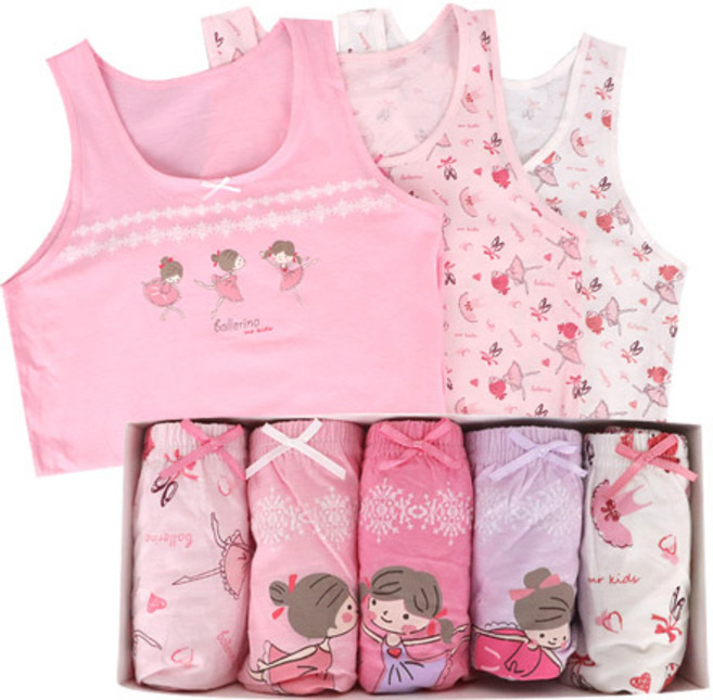 디비코리아 OSK 무형광 순면 여아용 아동 주니어 런닝 팬티 세트