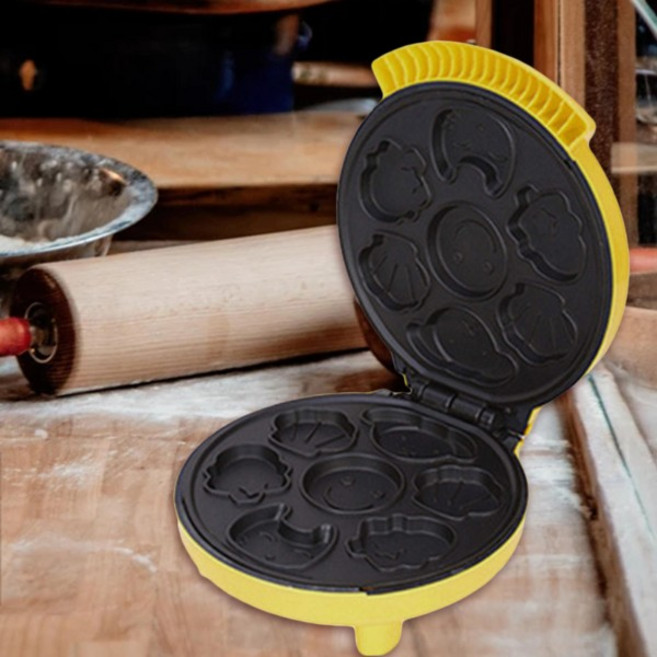 다기능 와플 메이커 쉬운 깨끗한 팬케이크 요리 케이크 기계 양면 난방 미니 만화 스타일 주방 아침 식사, 한개옵션0, 1개