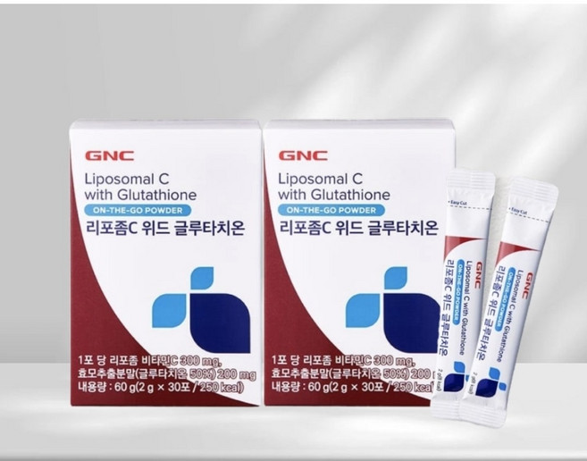 GNC 리포좀C 위드 글루타치온 (2g 30포 1개월분) x 2개 총 2개월분, GNC 리포좀C 위드 글루타치온 (2g 30포 1개월분, 60g