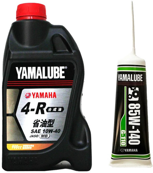 YAMAHA 山葉 YAMALUBE 4-R 10W40 四行程機車 合成機油 900cc, 1個, 單瓶+G-110(綠)