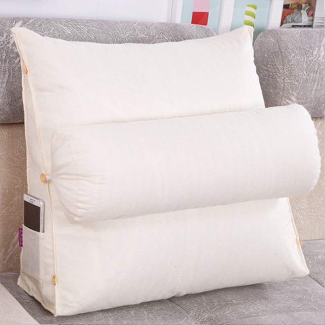 미리내 북유럽 삼각 등받이쿠션 등쿠션 솜포함, 화이트