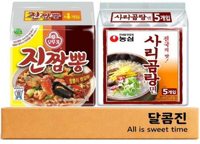 [달콤진] 진짬뽕 4P + 사리곰탕면 5P, 1세트
