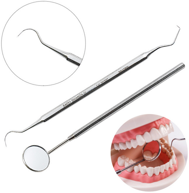 [케이솔루션] 의료용 고급 치석제거기, 스케일러 탐침+치경 세트, 1개