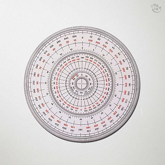 원형 분도기 360도 15cm 투명 각도기 각도 측정자 수학 교구용 제도 도구 학습도구 정밀측정