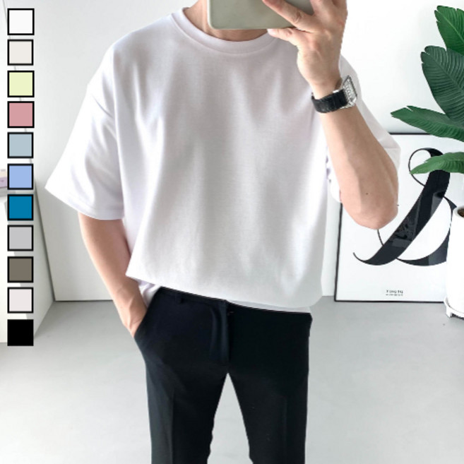 놈시크 95-140 남자 반팔티 소프트 오버핏 빅사이즈 여름 티셔츠