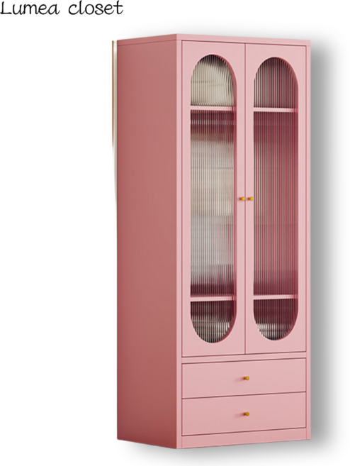 Lumea 라운드 옷장 원룸 1인 싱글 학생 작은방 안방 서랍장 조립옷장 800, 기본형