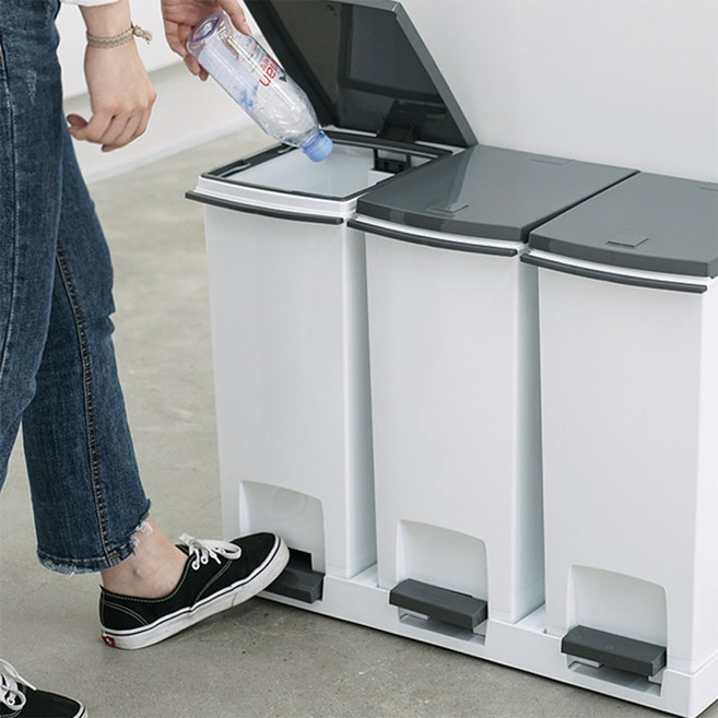 프랑코 페달형 분리수거함3칸(60L)