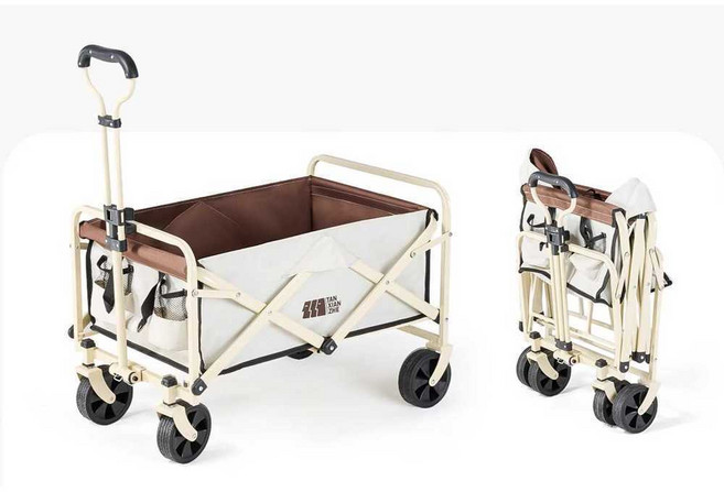 큐폴드 접이식카트 캠핑 폴딩박스 끌차 구르마, 업그레이드버전-화이트+탄소강합금테이블