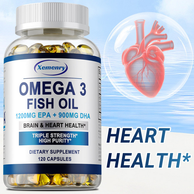 Xemenry 魚油 Omega 3 1200mg EPA + 900mg DHA 腦部與心臟健康, 240組