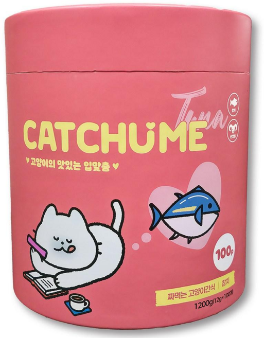 캣츄미 고양이의 맛있는 입맞춤 100p 짜먹는 고양이 대용량간식, 100개, 12g, 참치