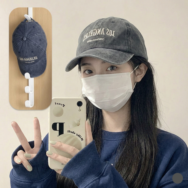 망고냥 여성 모자 워싱 빈티지 볼캡 모자걸이