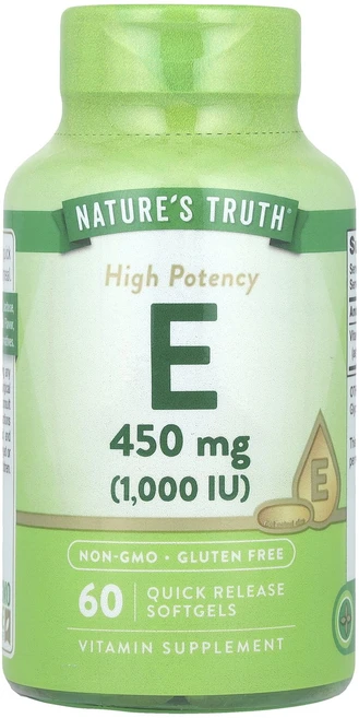 Nature's Truth 비타민E 고효능 450mg(1000IU) 빠른 방출 소프트젤 60정, NaturesTruth비타민E고효능450mg1000IU, 1개 - 쿠팡