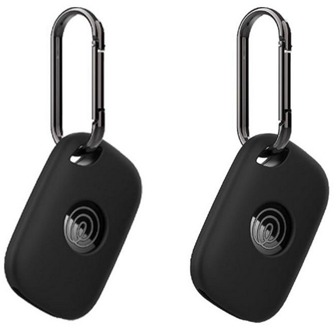 WUNIAK Life360 Pro (2024) 타일 케이스 블루투스 트래커 부드러운 실리콘 보호 휴대용 긁힘 충격 방지 2팩 퍼플 260305, 블랙