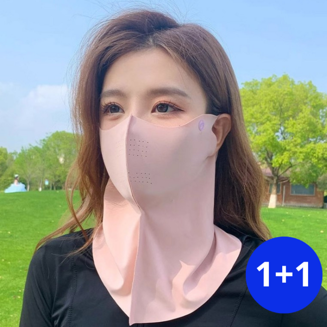 [스포츠자외선마스크] 루미시에르 얼굴목가리개 UV차단 골프 쿨링 마스크, 2개, 핑크