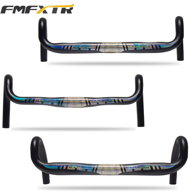 FMFXTR破風小扁把自行車公路車人體工學輕量化亮標異形舒適把手【坤騰國際】, 1個, 黑底亮標(異形款)