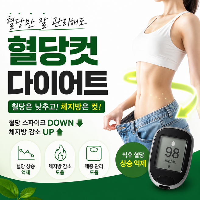 40대 50대 혈당컷 다이어트 뱃살컷 녹차추출물, 1개, 60정