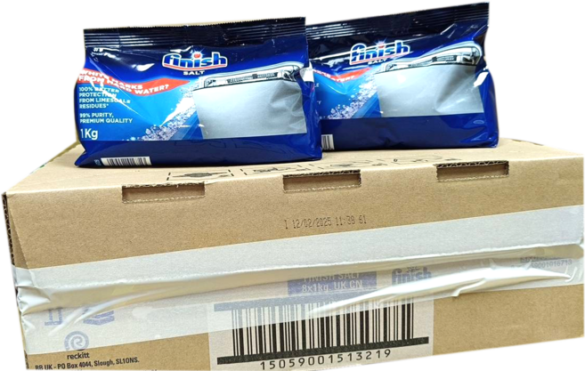 Finish 亮碟 洗碗機專用軟化鹽 保護機體 軟化水質 碗盤潔淨光亮, 1kg, 8個