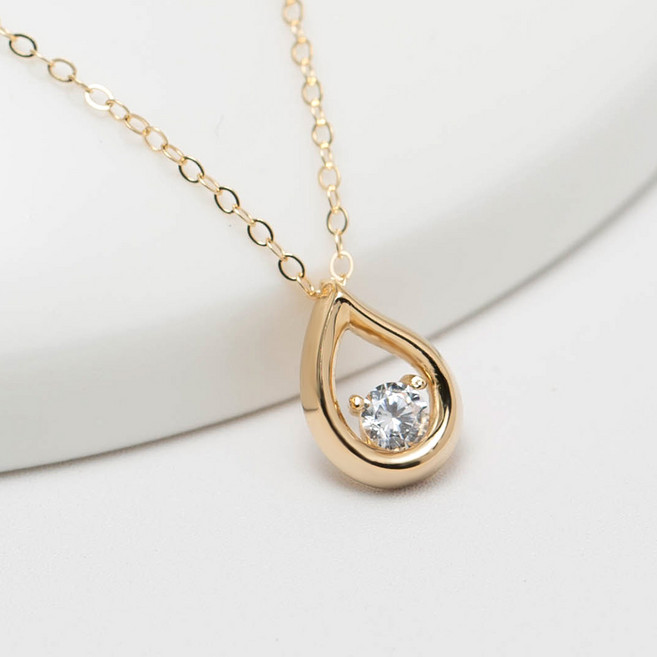 14k 목걸이 18k 다이아L 여자 금 데일리 물방울